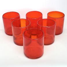Solid Ruby Red 9 oz Short Tumblers (set of 6)